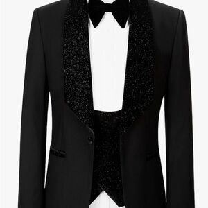 Classic Black Tuxedo with Glitter Lapel